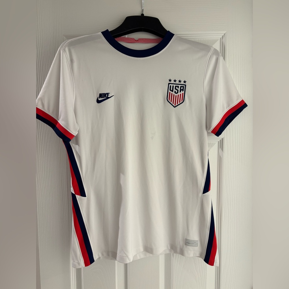 White soccer USA jersey from 2020 Summer Olympics.